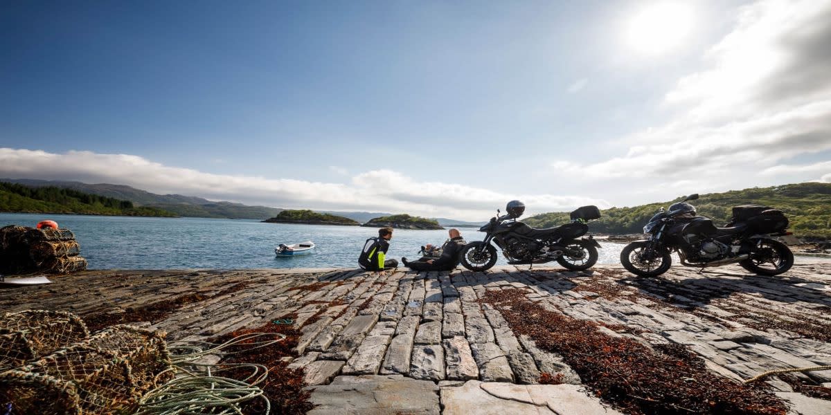 Motorbike at lake