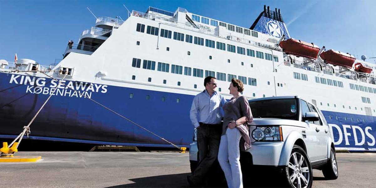 Couple with a car near King Seaways ferry Couple with a car, King Seaways Newcastle-Amsterdam