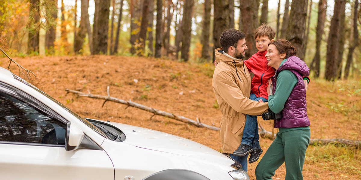 Family travelling by car on DFDS route