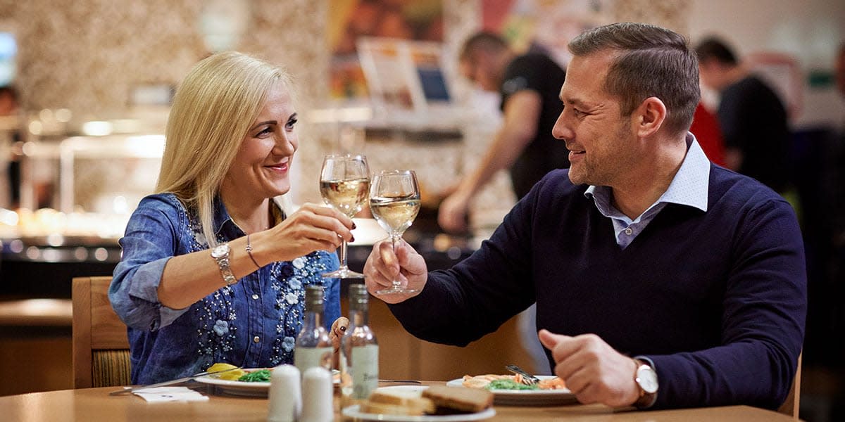 Couple at self-service restaurant - Baltics