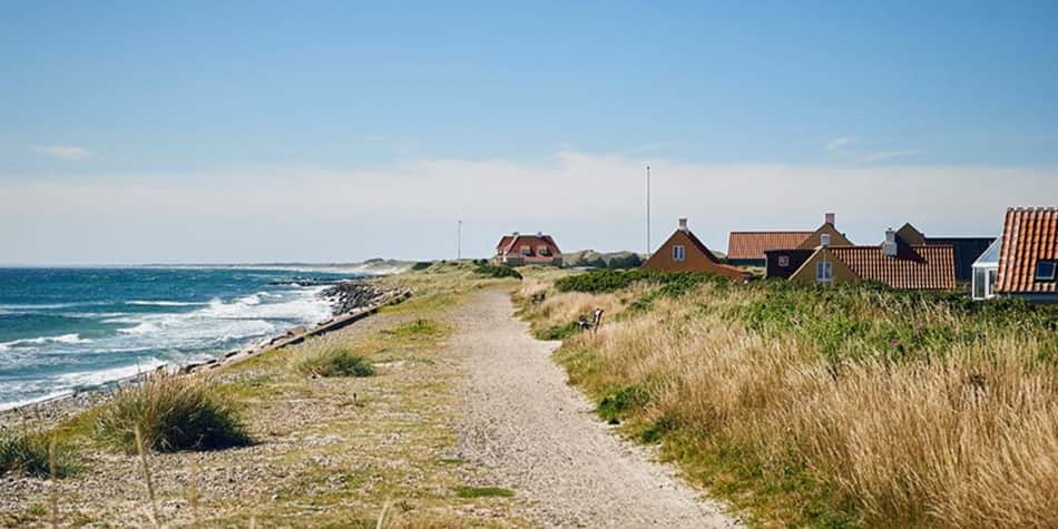 Die Küste von Skagen mit Ferienhäusern