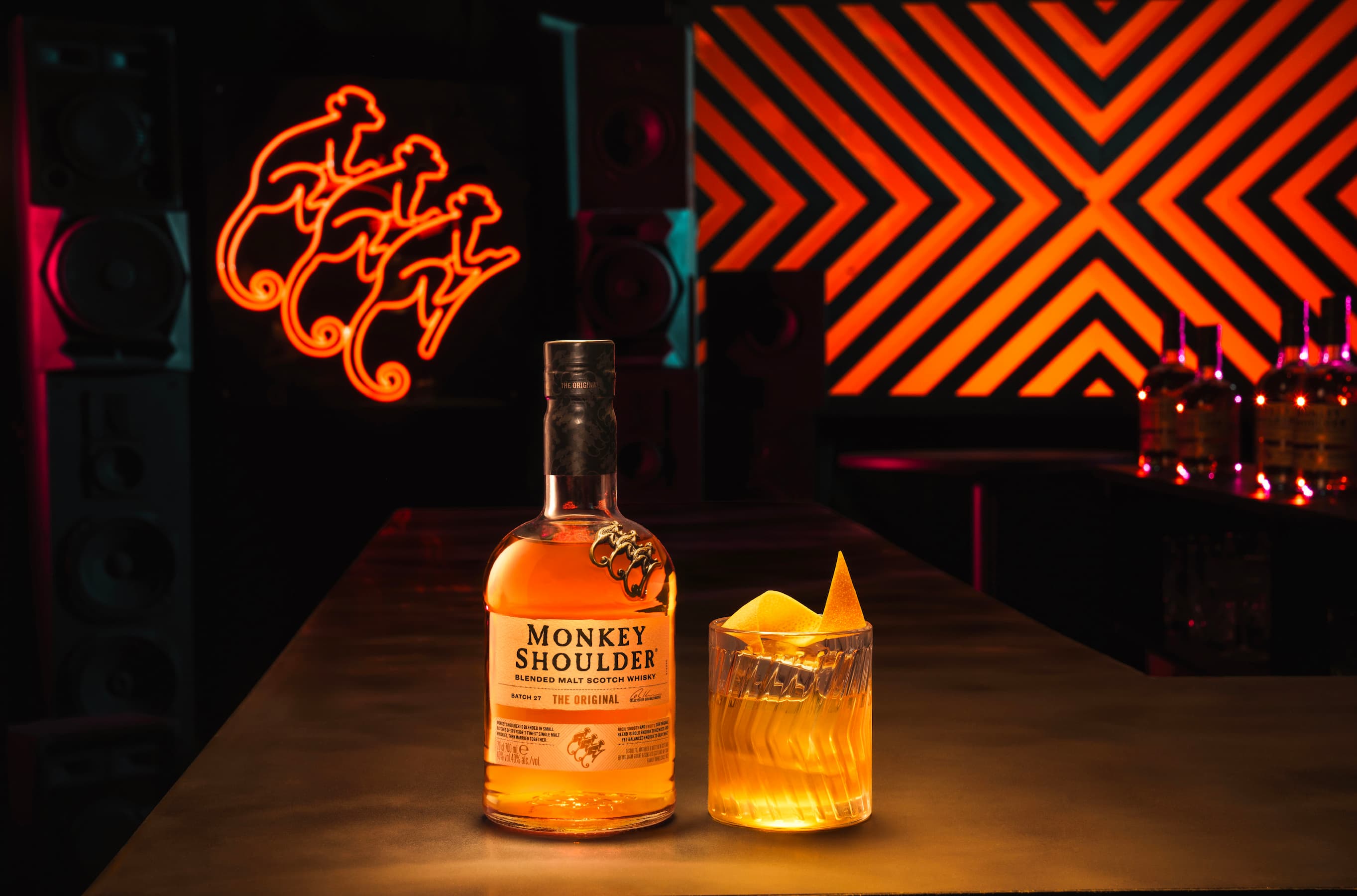 Image: Monkey Shoulder Old Fashioned Cocktail and 2015 Bottle 16x9
