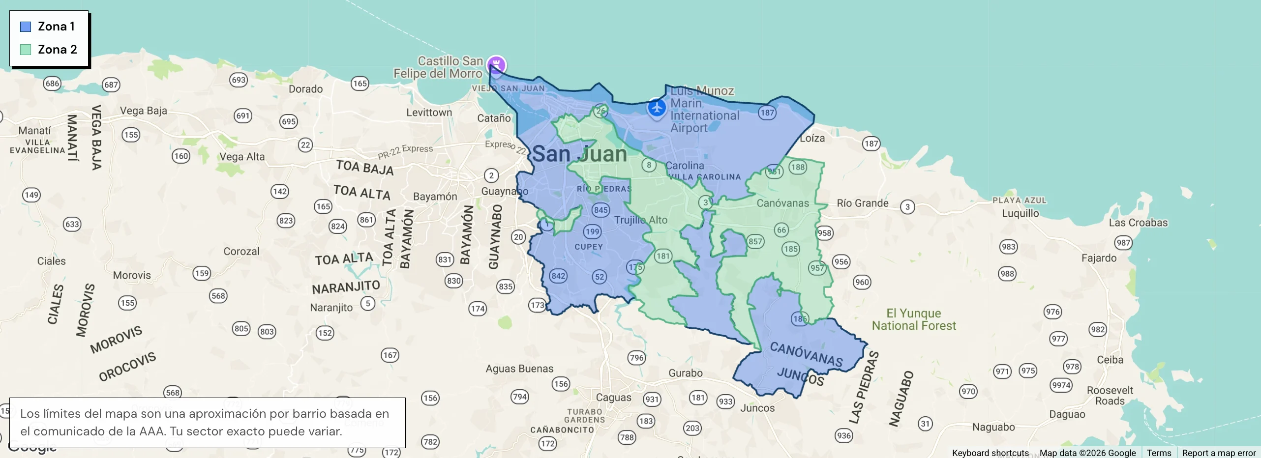 mapa racionamiento