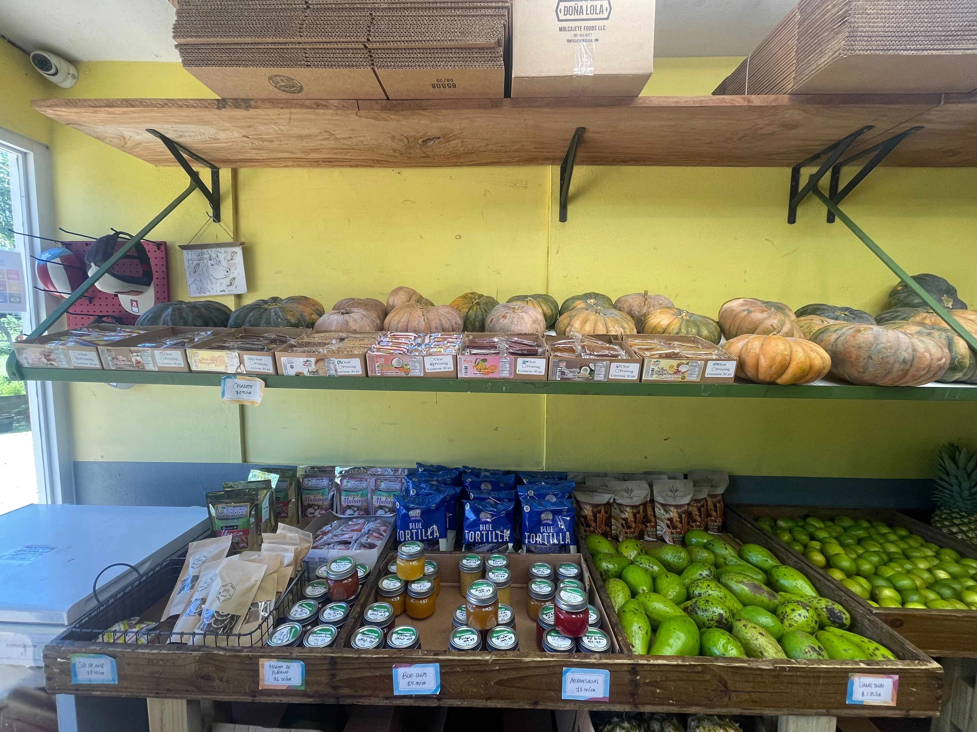 Tienda comunitaria de Frutos del Guacabo, donde ofrecen diversidad de productos puertorriqueños. (Foto por Cindy Burgos para Platea)