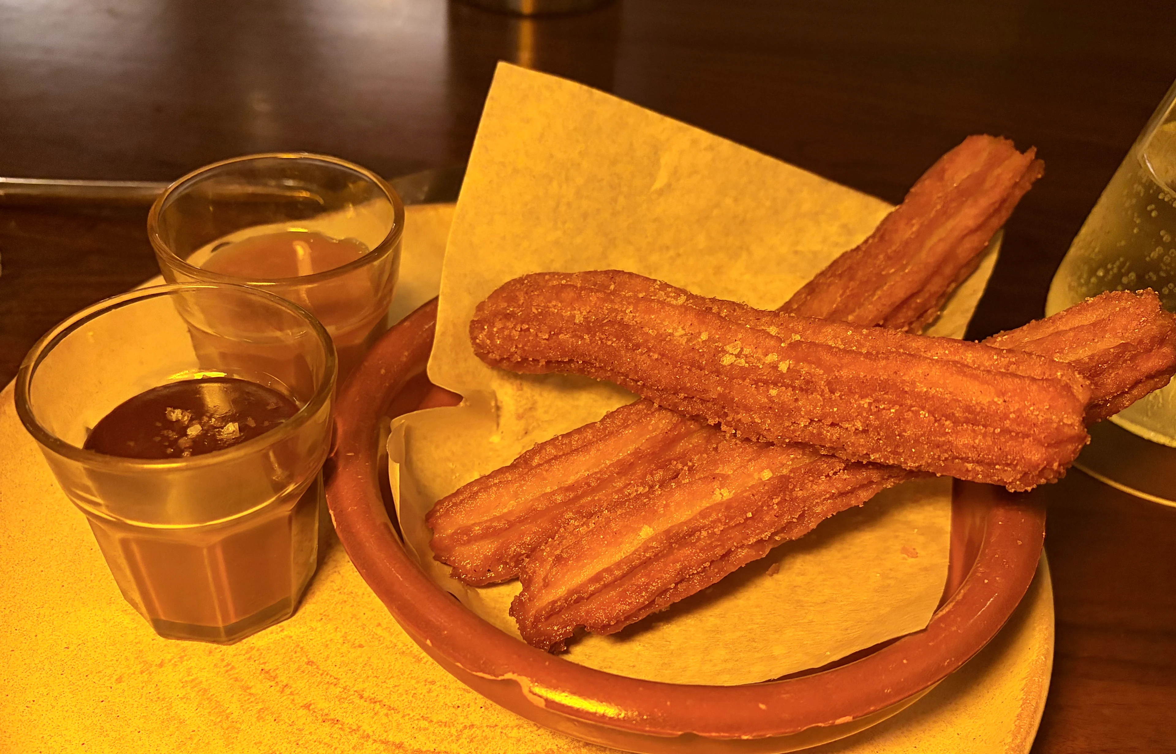 Churros de Andaluz with chocolate and caramel