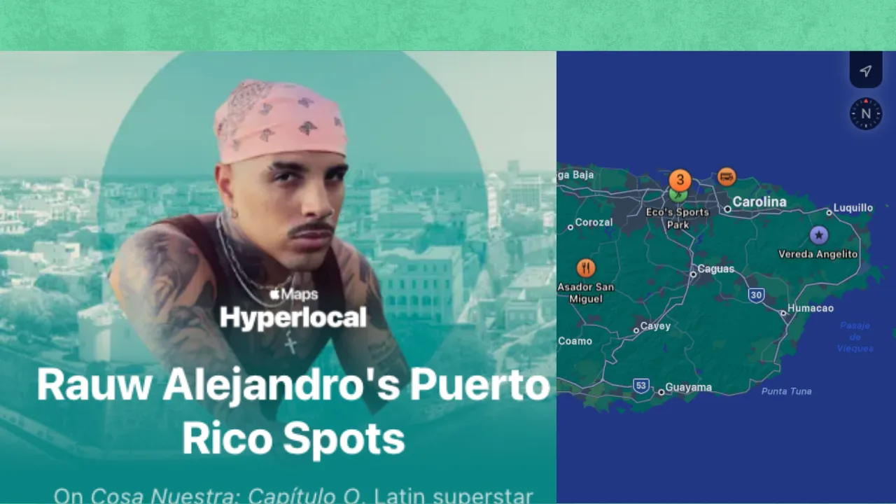 Los lugares favoritos de Rauw Alejandro en Puerto Rico: su guía con Apple Maps