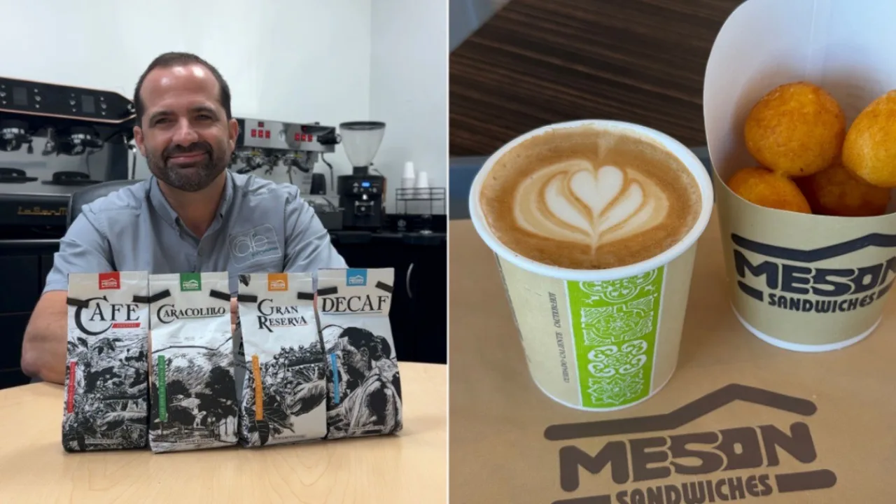 Las manos detrás del café del Meson Sandwiches