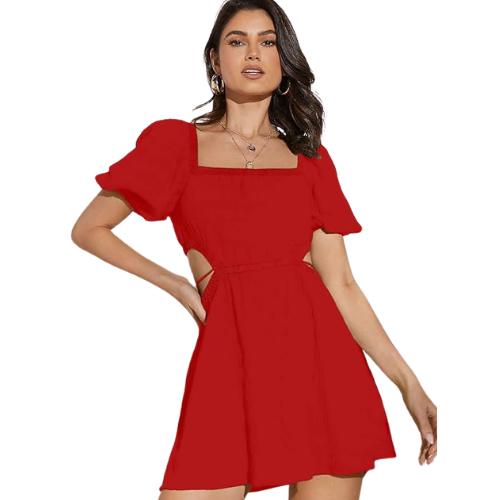 Red Women's Fit And Flare - Image 4