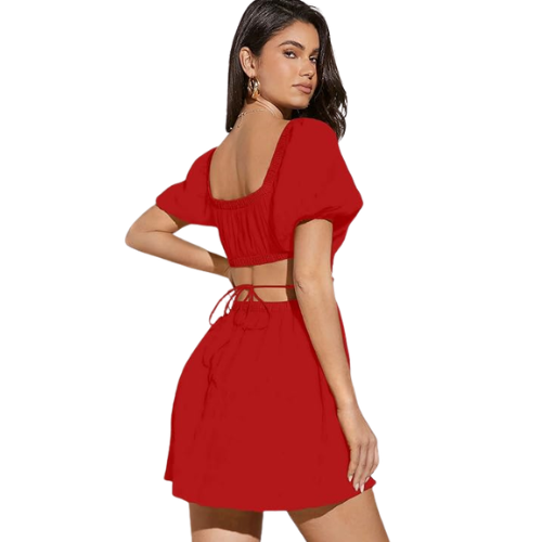 Red Women's Fit And Flare - Image 2