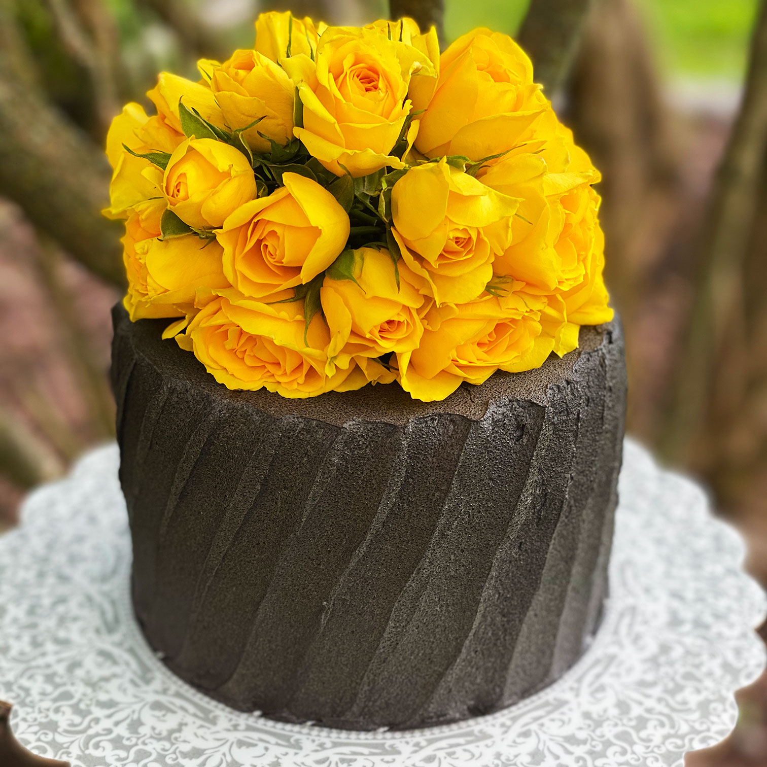 Flower Chocolate Frosting Cake