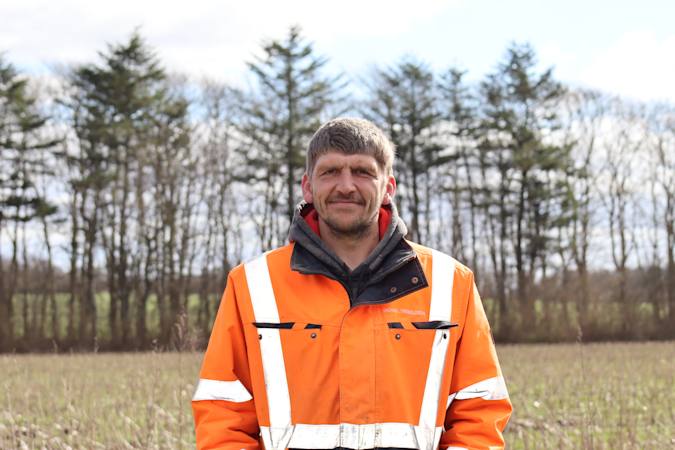 Foto af brolæggerlærling Michael Staal Therkildsen