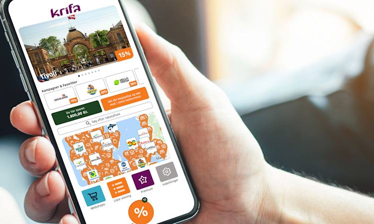 6 iphones med skærmbilleder fra tjoose app'en