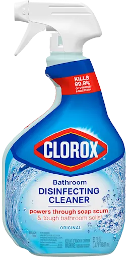 spray bottle of Clorox Disinfecting Bathroom Cleaner Spray