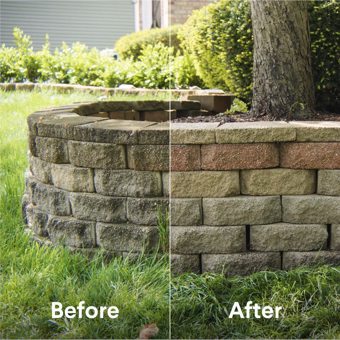 brick planter before & after