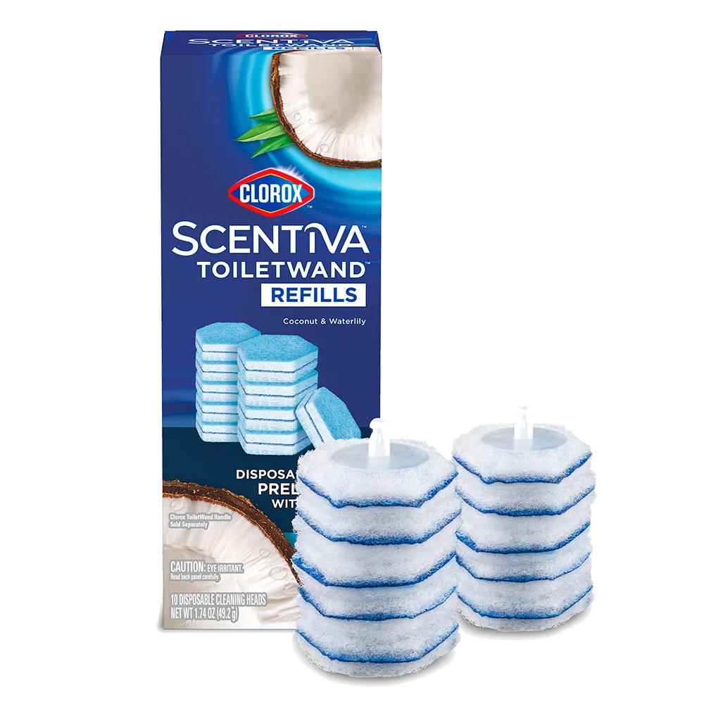 Package of Clorox™ Scentiva™ ToiletWand Refills in Coconut & Waterlily scent.