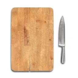 Cutting board and knife