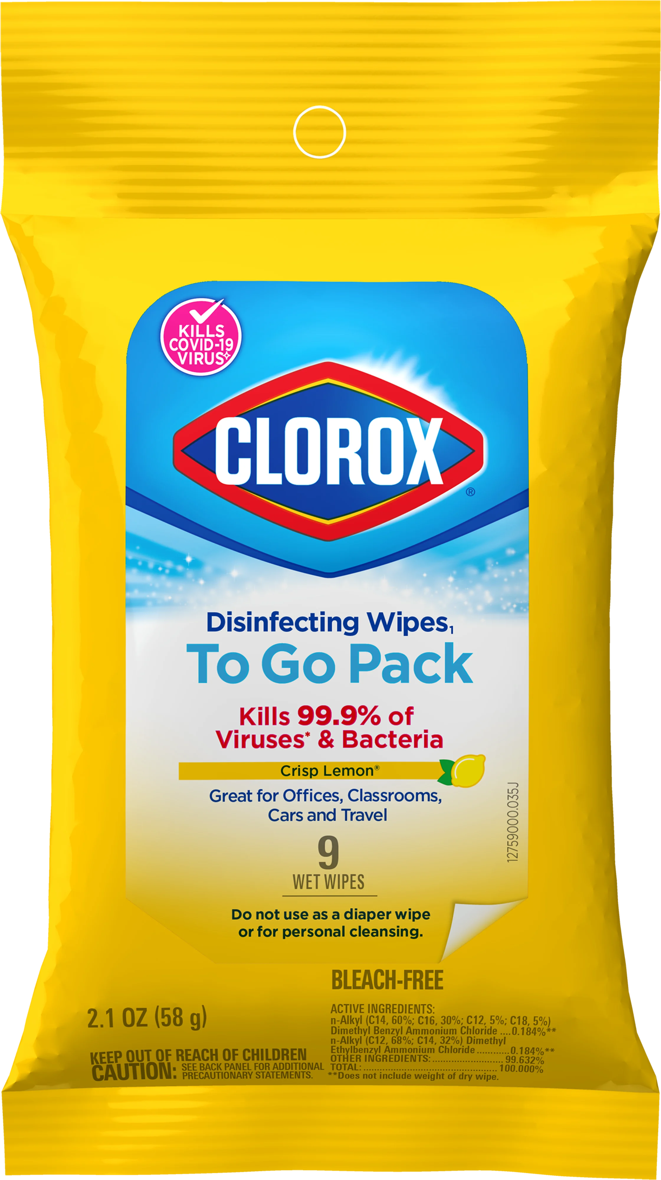 Disinfecting Wipes₃ On the Go | Crisp Lemon