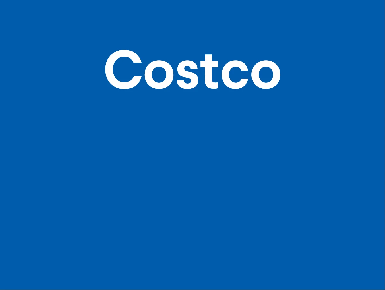 The word "Costco" on a blue background