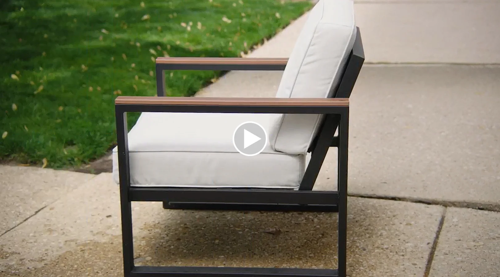 patio chair with cushions. Removes stains caused by mold, mildew, algae and grime