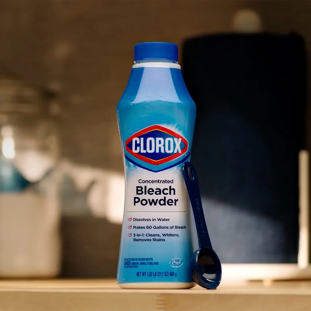 A  video showing how easy it is to use concentrated bleach powder 
