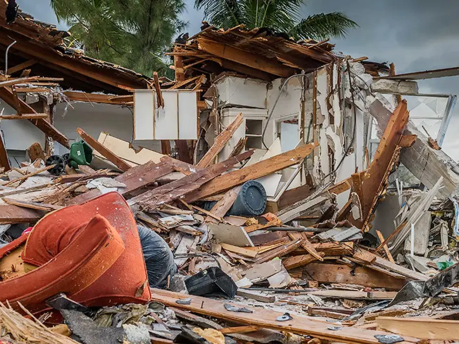 casa destruida por un huracán