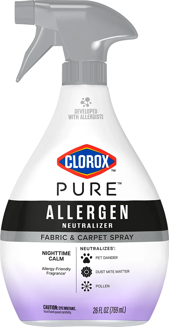 Spray container of PURE Allergen Neutralizer Fabric & Carpet Spray in a Nighttime Calm scent