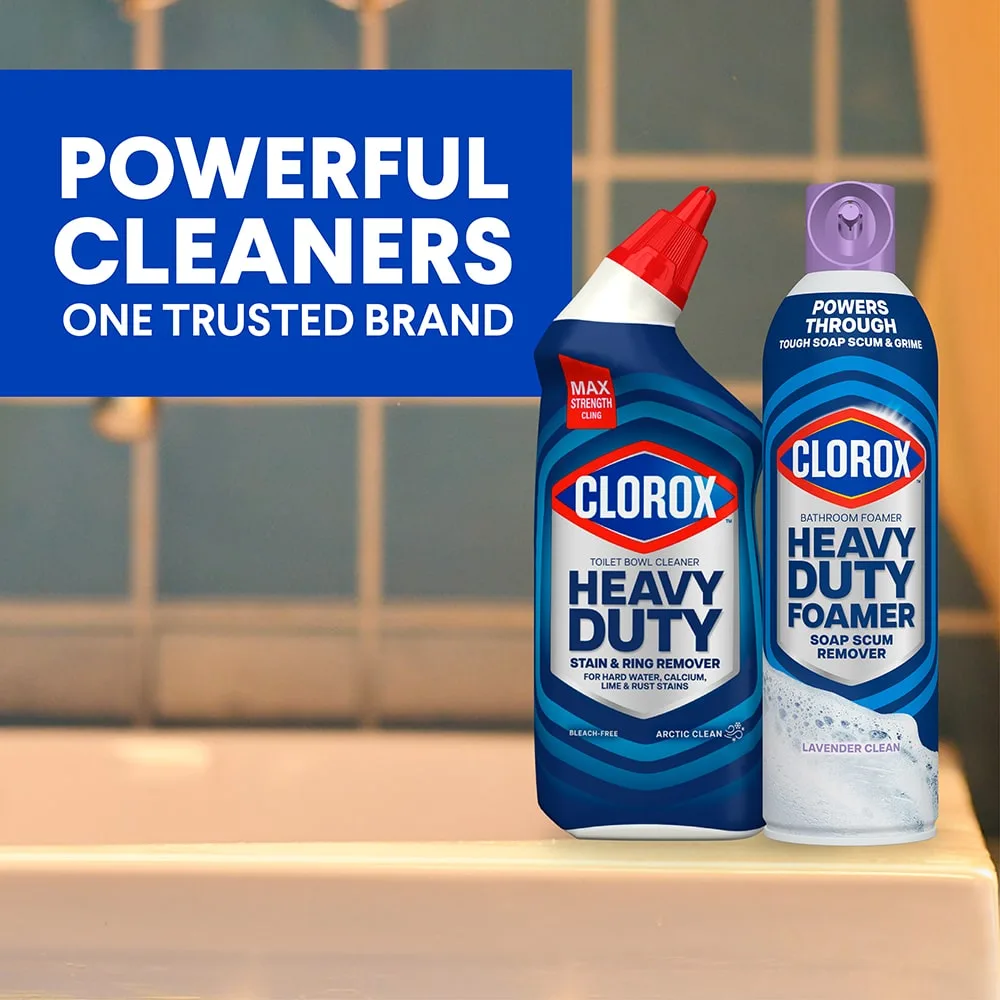 Heavy Duty MTBC and Bathroom Foamer on the edge of a bathtub