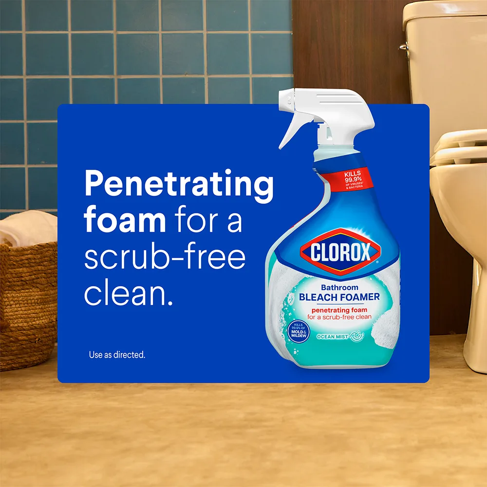 Text says: Penetrating foam for a scrub-free clean