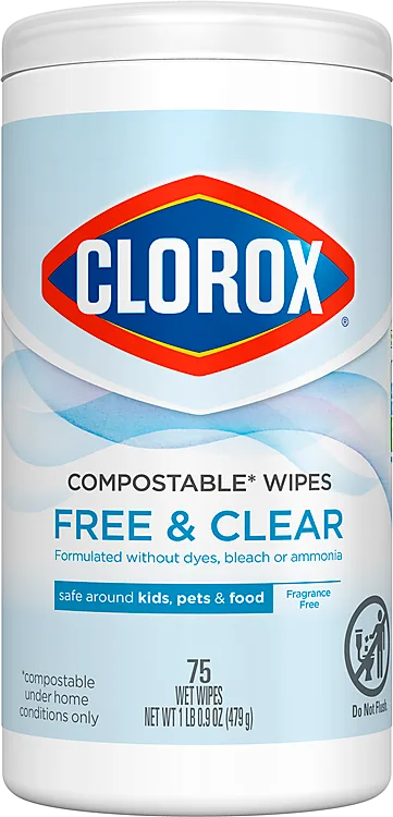 Free & Clear Compostable* Cleaning Wipes