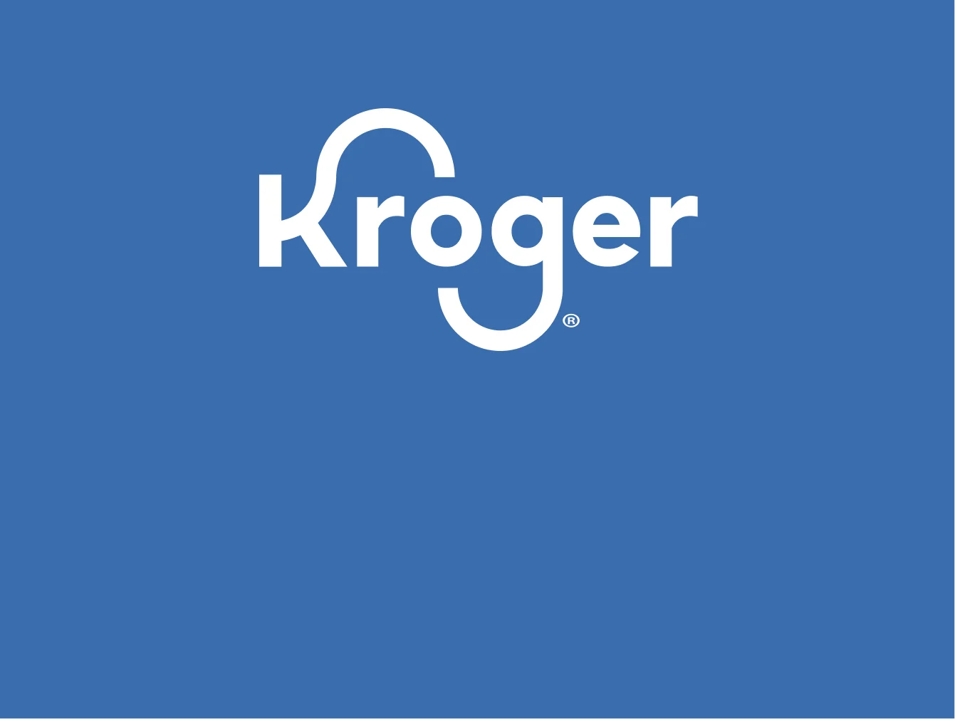 The word "Kroger" on a blue background