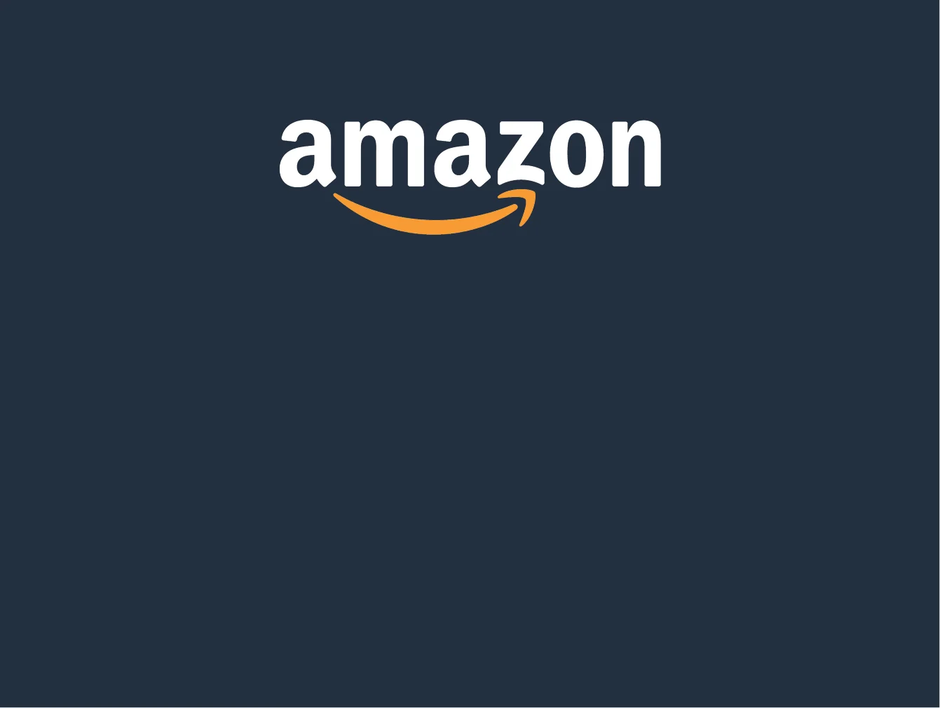 The word "Amazon" on a dark blue background