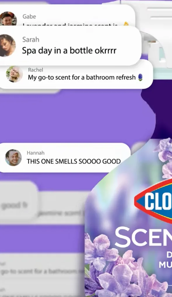 Mano limpiando la perilla de control de la estufa con el mensaje "Recordatorio para limpiar puntos con gérmenes".