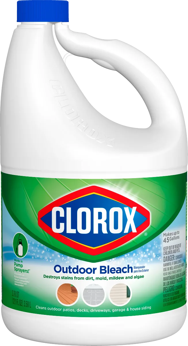 Bottle of Clorox ProResults Outdoor Bleach Concentrate, Unscented.