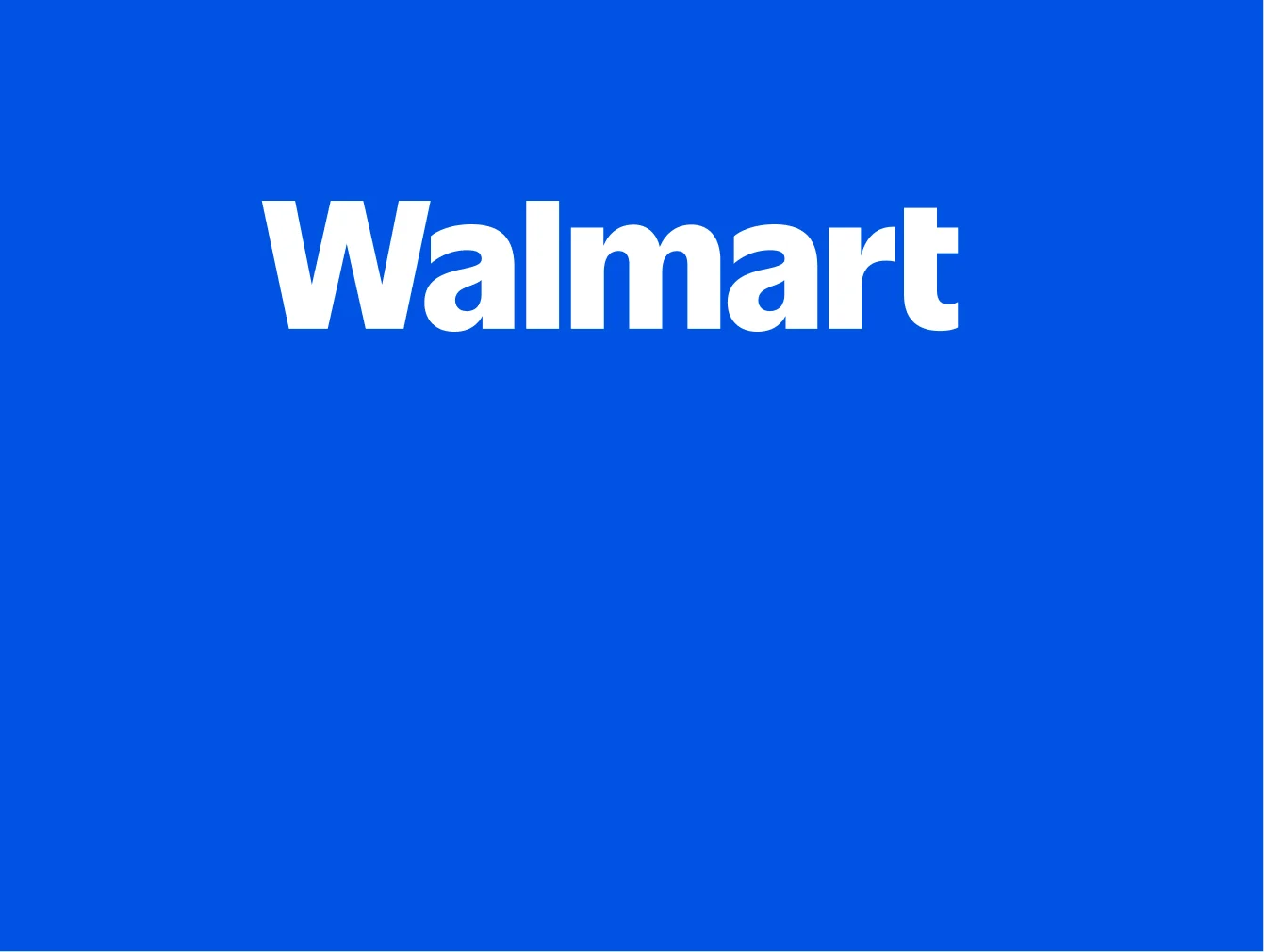 The word "Walmart" on a bright blue background