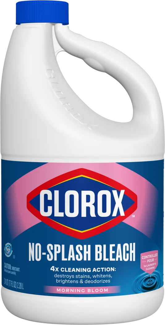 bottle of Clorox No-Splash scented Bleach, morning bloom scent