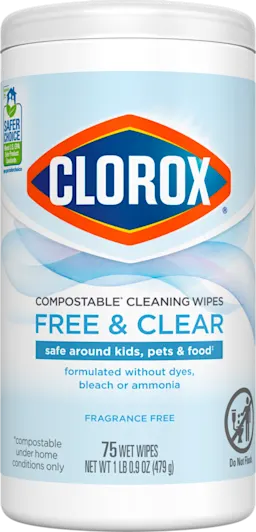 Free & Clear Compostable* Cleaning Wipes