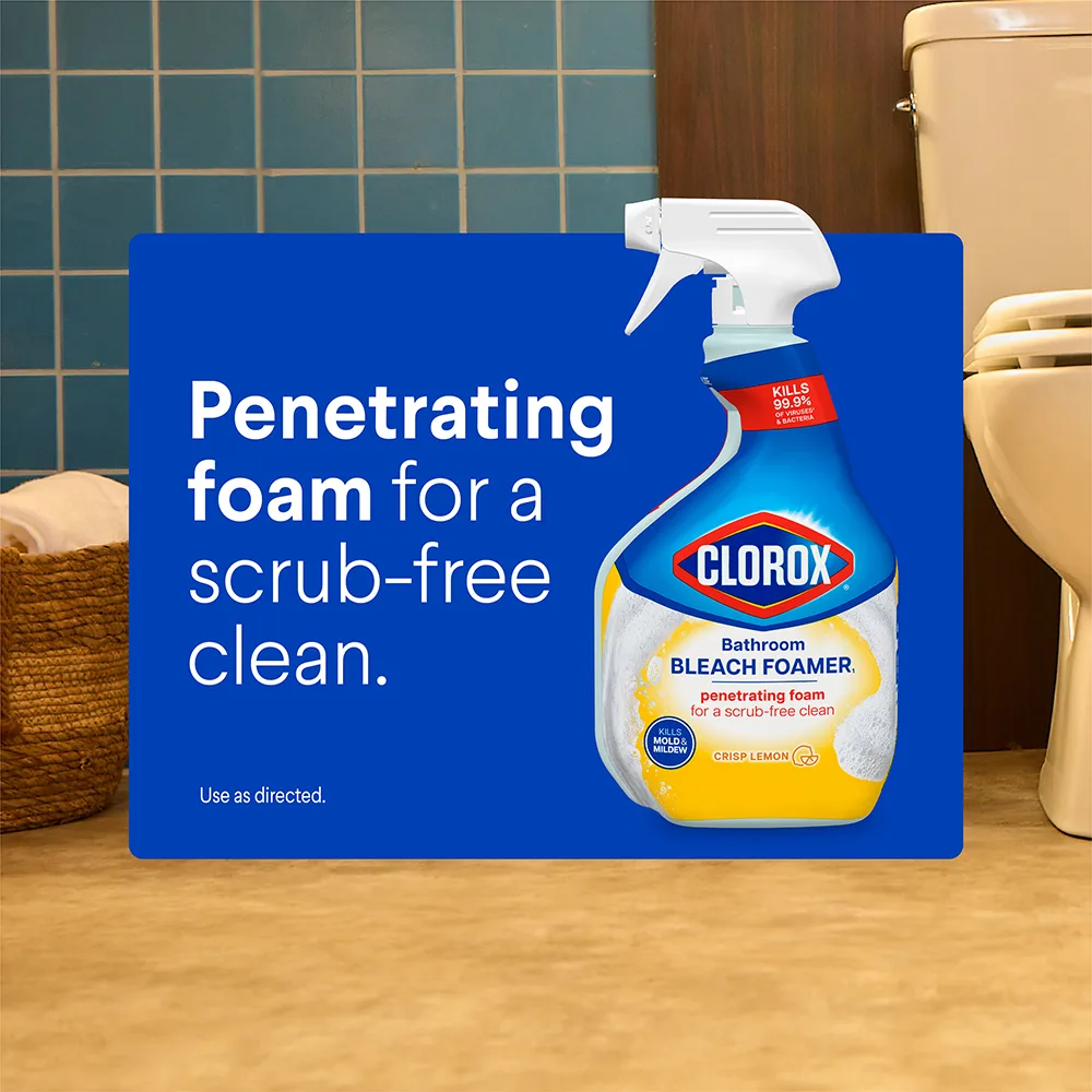 Text says: Penetrating foam for a scrub-free clean