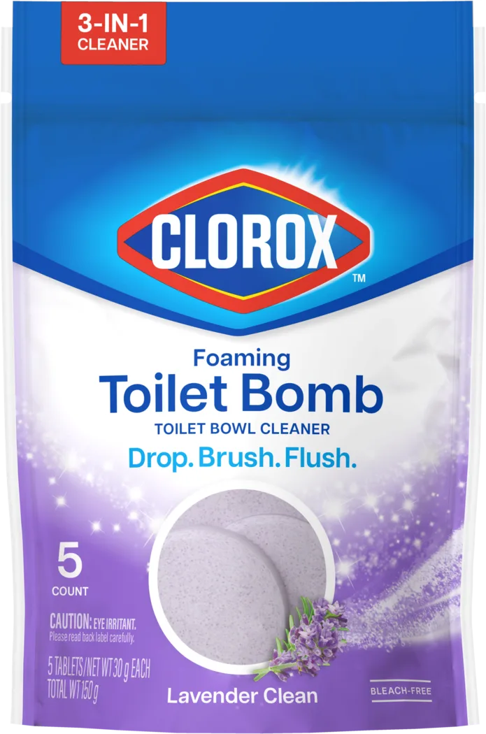 Bolsa resellable que contiene 5 tabletas de bomba de baño espumosa.