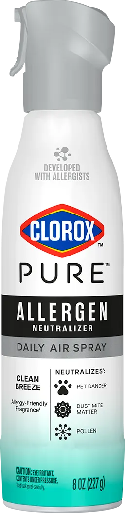 Spray container of PURE Allergen Neutralizer Daily Air Spray in a Clean Breeze scent