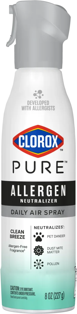 Spray container of PURE Allergen Neutralizer Daily Air Spray in a Clean Breeze scent