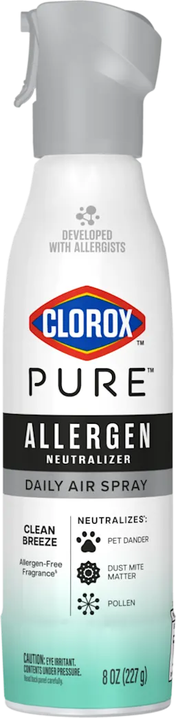 Spray container of PURE Allergen Neutralizer Daily Air Spray in a Clean Breeze scent
