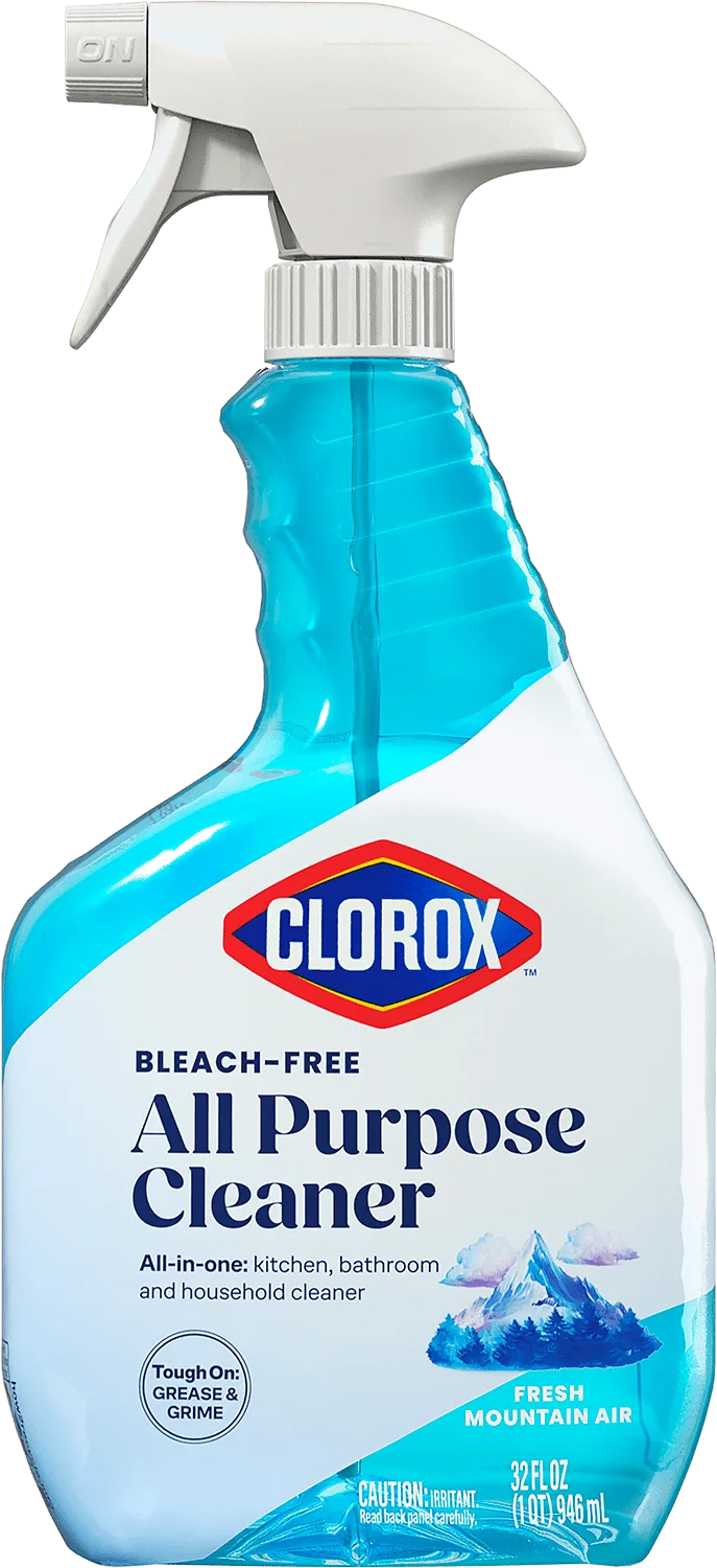 Spray bottle of Clorox All Purpose Cleaner Fresh Mountain Air scent