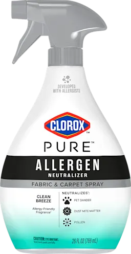 Spray container of PURE Allergen Neutralizer Fabric & Carpet Spray in a Clean Breeze scent