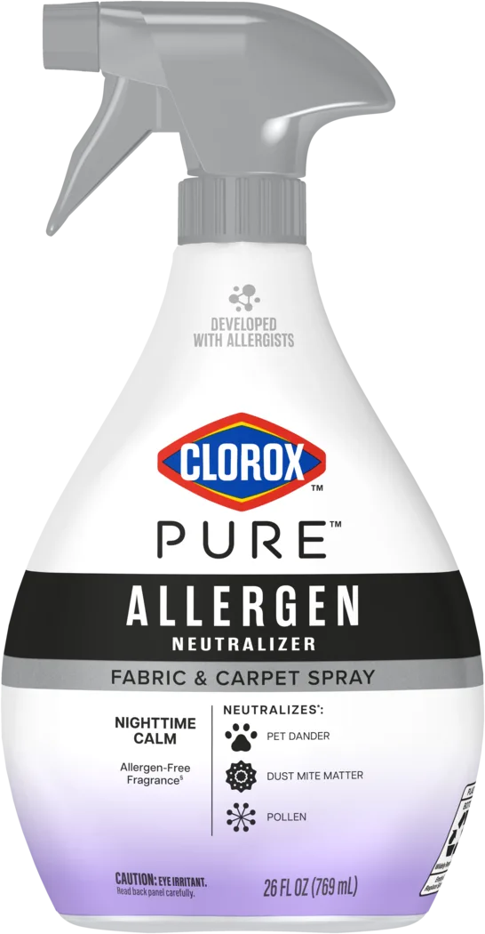 Spray container of PURE Allergen Neutralizer Fabric & Carpet Spray in a Nighttime Calm scent