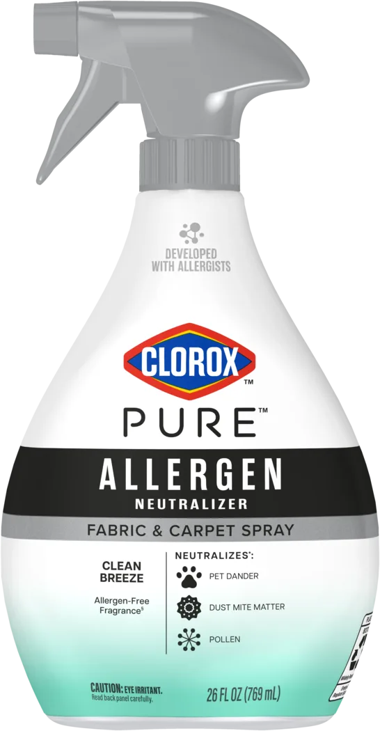 Spray container of PURE Allergen Neutralizer Fabric & Carpet Spray in a Clean Breeze scent