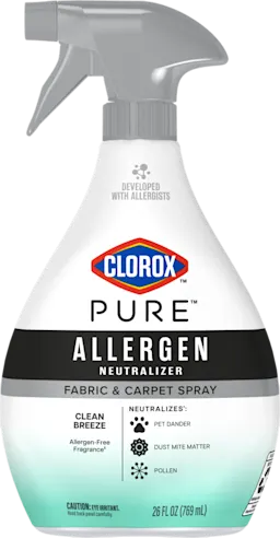 Spray container of PURE Allergen Neutralizer Fabric & Carpet Spray in a Clean Breeze scent