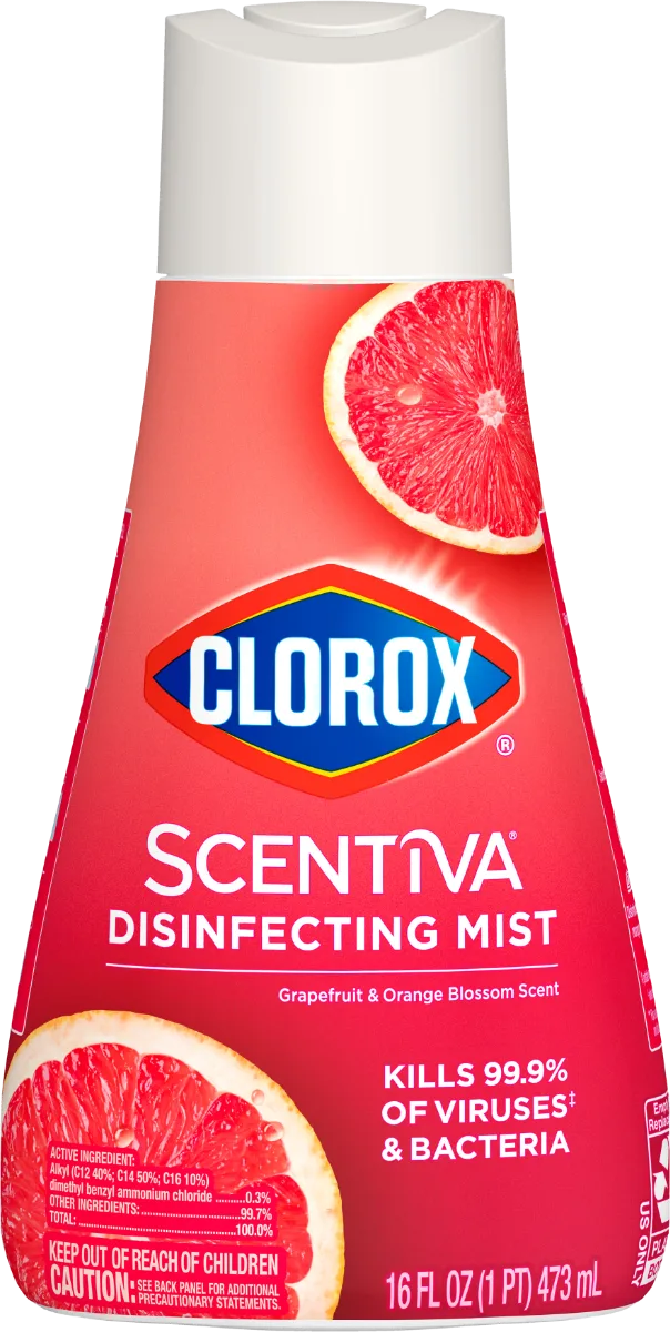 Refill bottle of Clorox™ Scentiva™ Disinfecting Mist with grapefruit scent