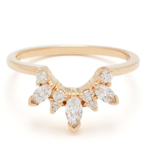 Anna sheffield marquise diamond butterfly tiara ring in yellow gold