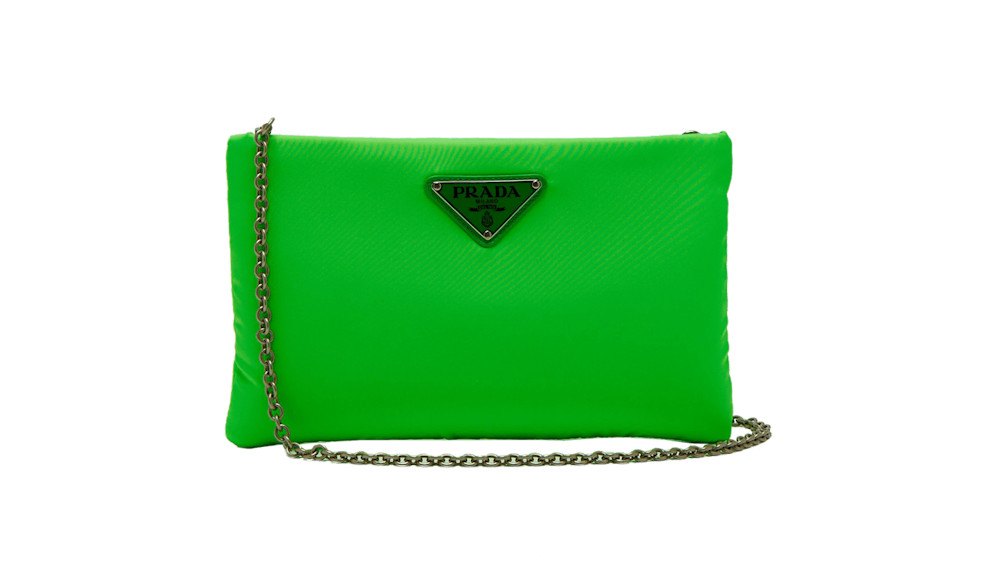 Prada large padded nylon clutch hot sale