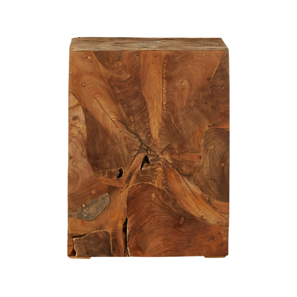 CB2 Drift Natural Teak Root Side Table Story Rain